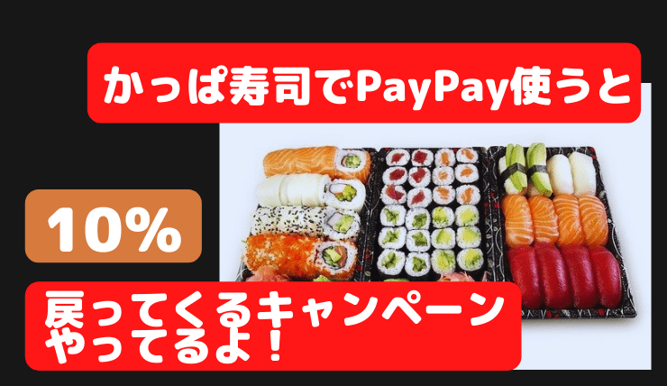 かっぱ寿司 ペイペイで支払うと持ち帰りでも10 戻ってくる キャンペーンの詳細内容について 鍼灸師やまだのブログ